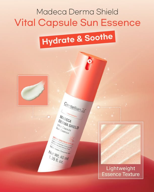 [Centellian24] Hydrate & Soothe Madeca Derma Shield Vital Capsule Sun Essence  SPF 45+