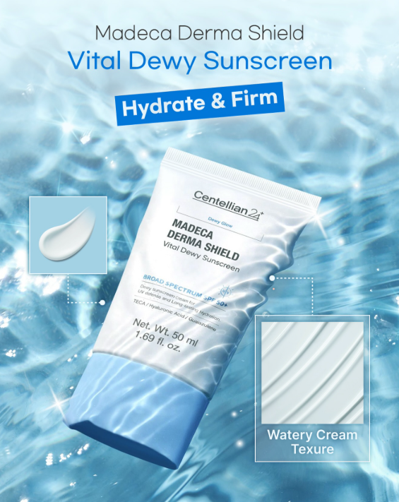 [Centellian24]  Hydrate & Firm Madeca Derma Shield Vital Dewy Sun Cream