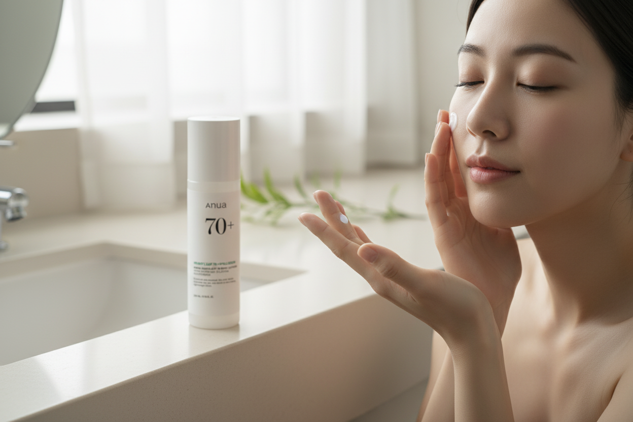 Anua Heartleaf Daily Lotion in use