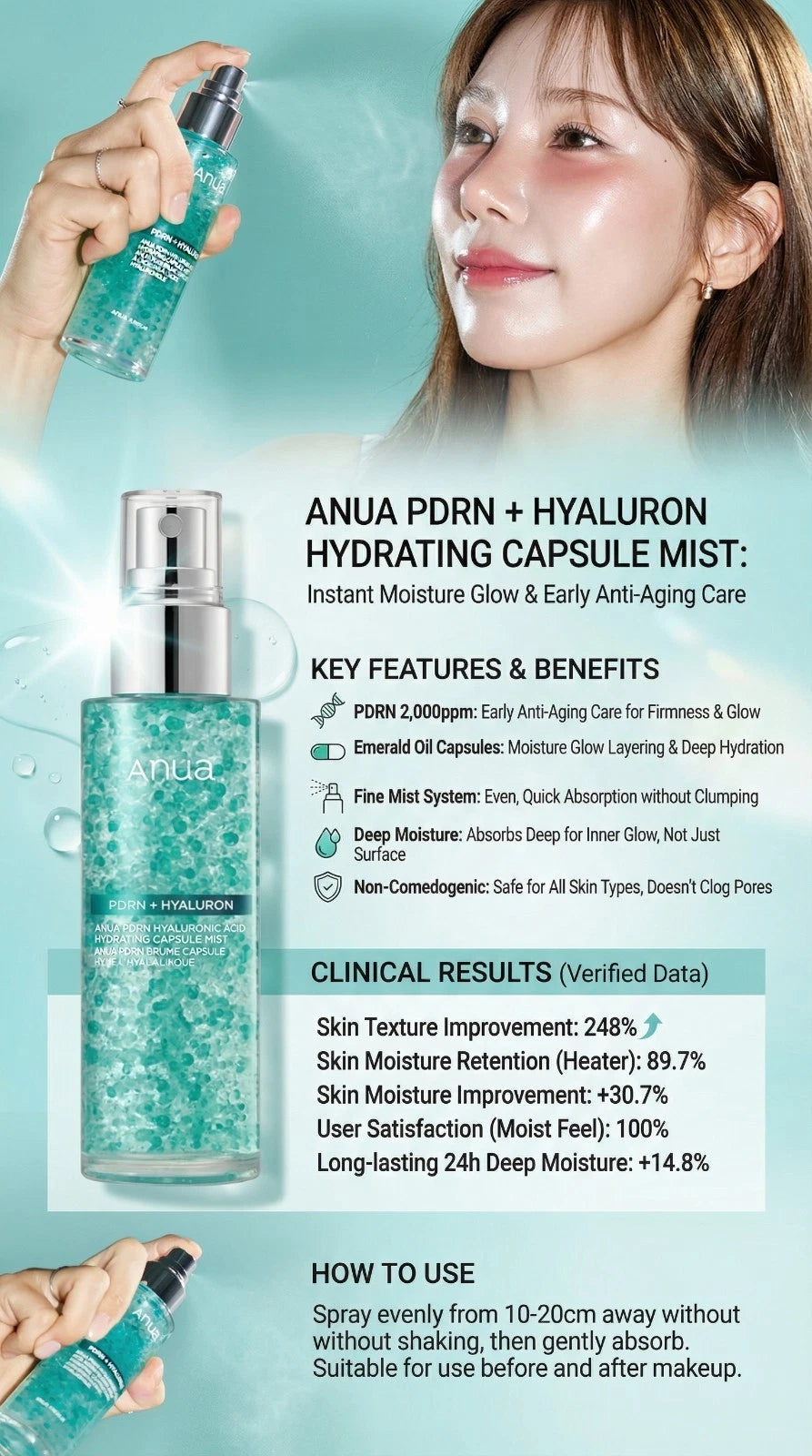 [Anua] PDRN HYALURONIC ACID HYDRATING CAPSULE MIST 100ml